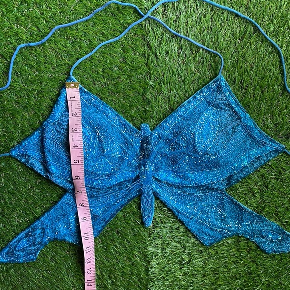 Blue beaded butterfly 🦋 top - Picture 14 of 15